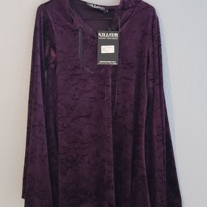 Hooded Dress with Bellsleeves